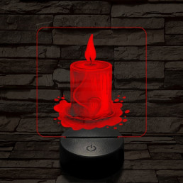 Valentin gyertyafény 7 színű valósághű 3D led lámpa