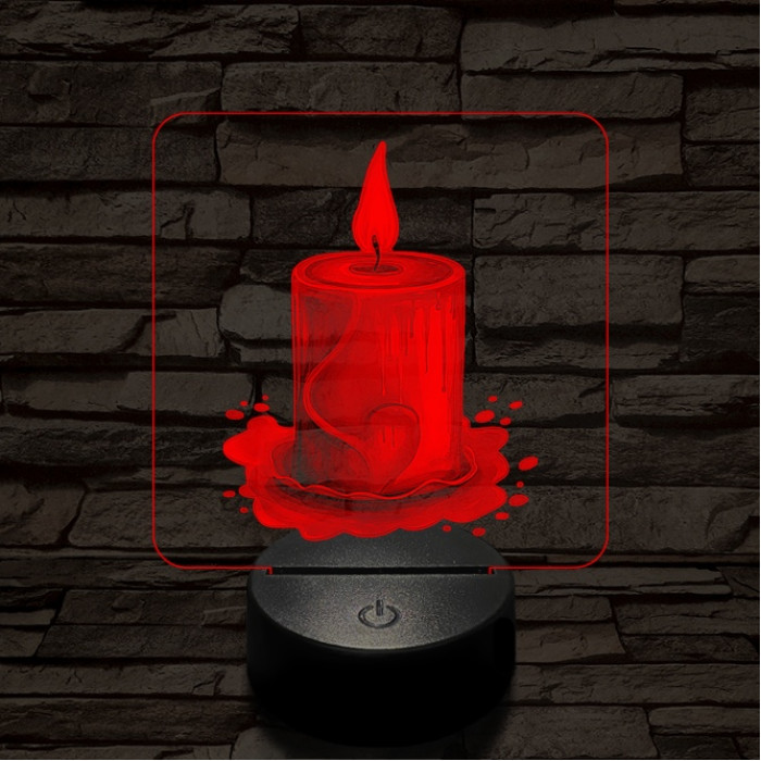 Valentin gyertyafény 7 színű valósághű 3D led lámpa