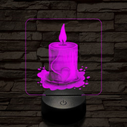 Valentin gyertyafény 7 színű valósághű 3D led lámpa
