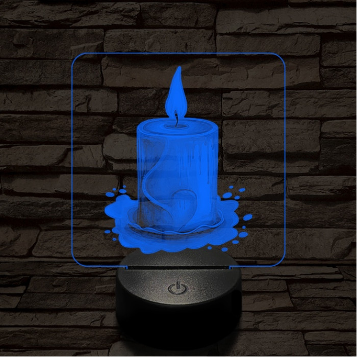 Valentin gyertyafény 7 színű valósághű 3D led lámpa