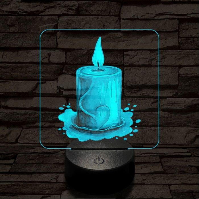 Valentin gyertyafény 7 színű valósághű 3D led lámpa