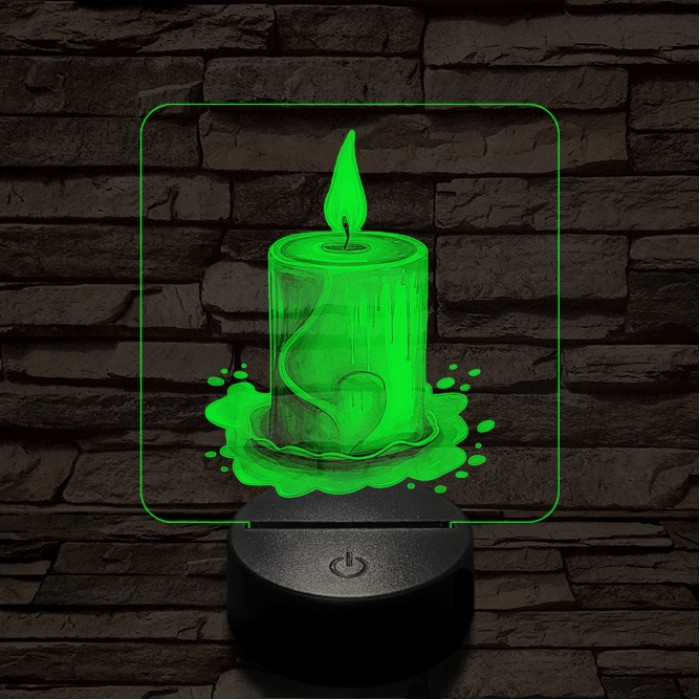 Valentin gyertyafény 7 színű valósághű 3D led lámpa