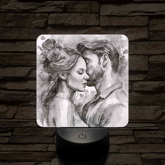 Szerelmespár 7 színű valósághű 3D led lámpa