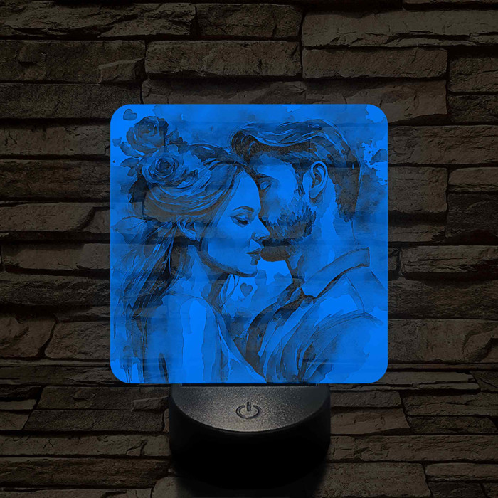 Szerelmespár 7 színű valósághű 3D led lámpa