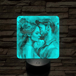 Szerelmespár 7 színű valósághű 3D led lámpa