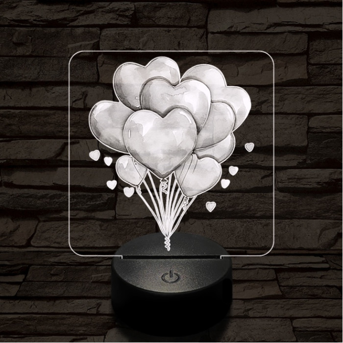 Valentin lufi csokor 7 színű valósághű 3D led lámpa