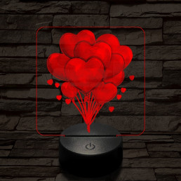 Valentin lufi csokor 7 színű valósághű 3D led lámpa