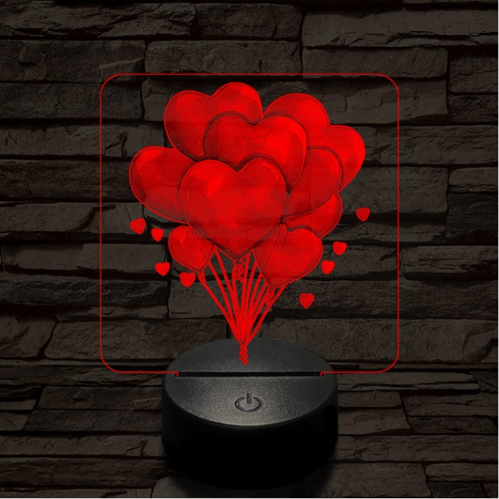 Valentin lufi csokor 7 színű valósághű 3D led lámpa