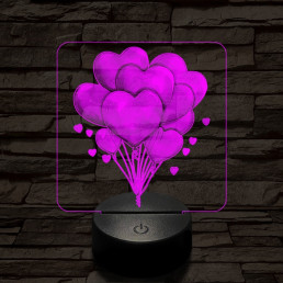 Valentin lufi csokor 7 színű valósághű 3D led lámpa