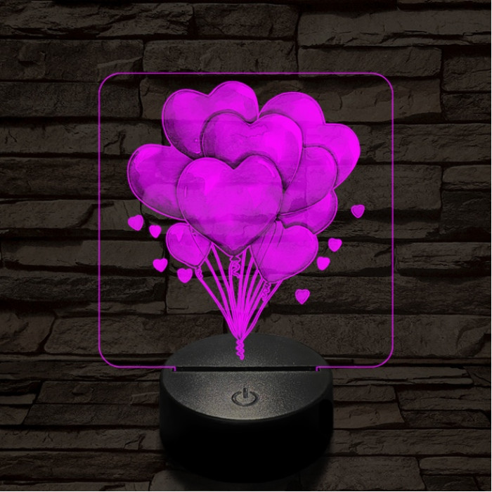 Valentin lufi csokor 7 színű valósághű 3D led lámpa
