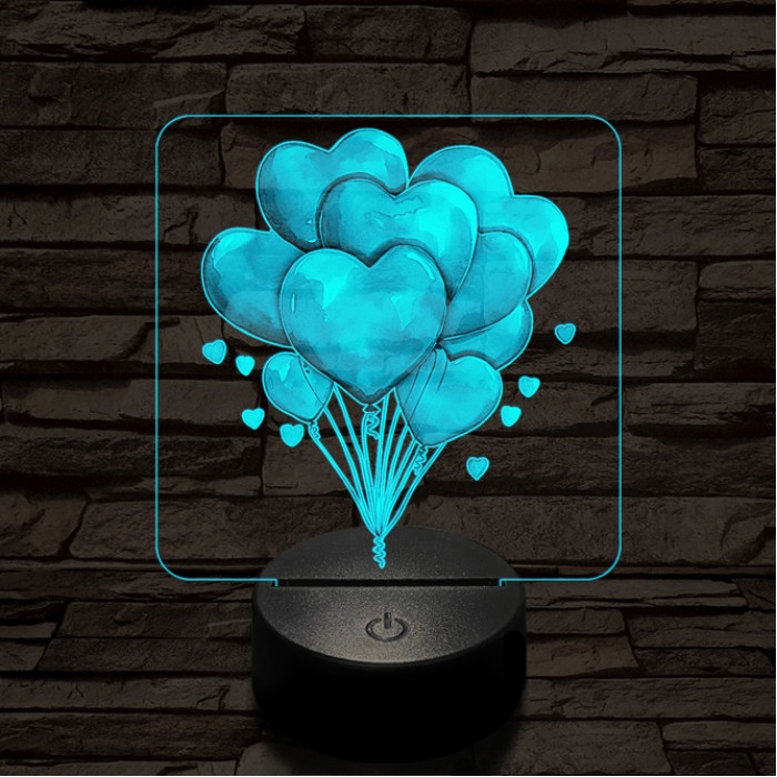 Valentin lufi csokor 7 színű valósághű 3D led lámpa