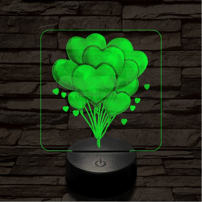 Valentin lufi csokor 7 színű valósághű 3D led lámpa