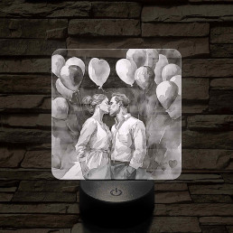 Csók 7 színű valósághű 3D led lámpa