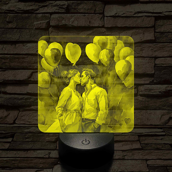 Csók 7 színű valósághű 3D led lámpa