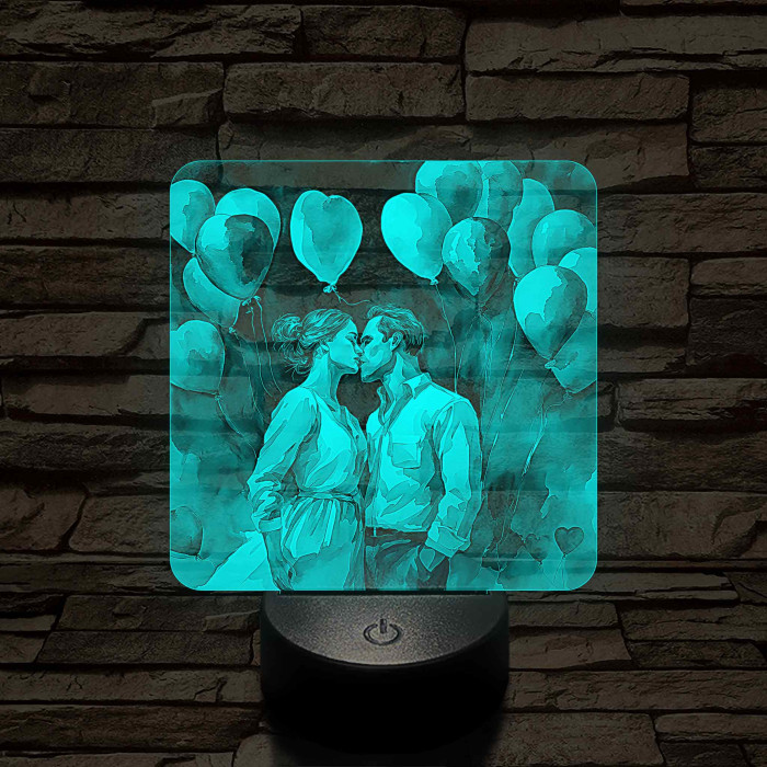 Csók 7 színű valósághű 3D led lámpa