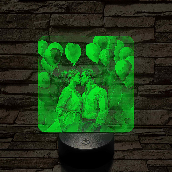 Csók 7 színű valósághű 3D led lámpa