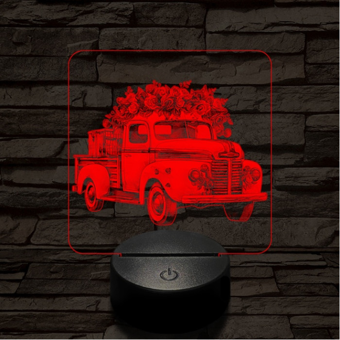 Valentin virág furgon 7 színű valósághű 3D led lámpa