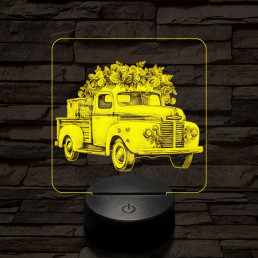 Valentin virág furgon 7 színű valósághű 3D led lámpa