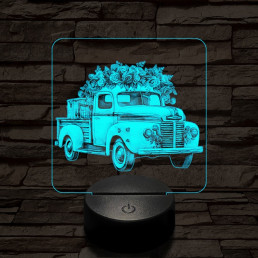Valentin virág furgon 7 színű valósághű 3D led lámpa