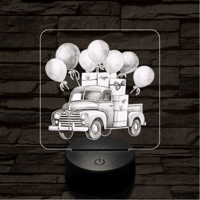 Valentin lufi furgon 7 színű valósághű 3D led lámpa