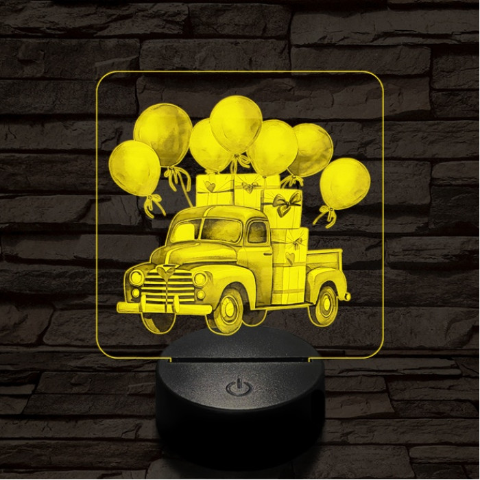 Valentin lufi furgon 7 színű valósághű 3D led lámpa