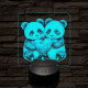 Panda románc 7 színű valósághű 3D led lámpa