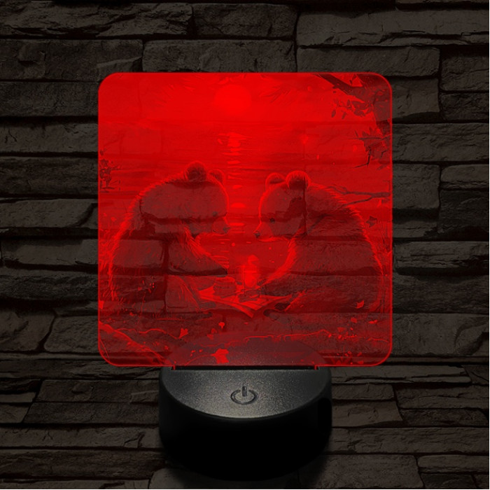 Maci piknik 7 színű valósághű 3D led lámpa