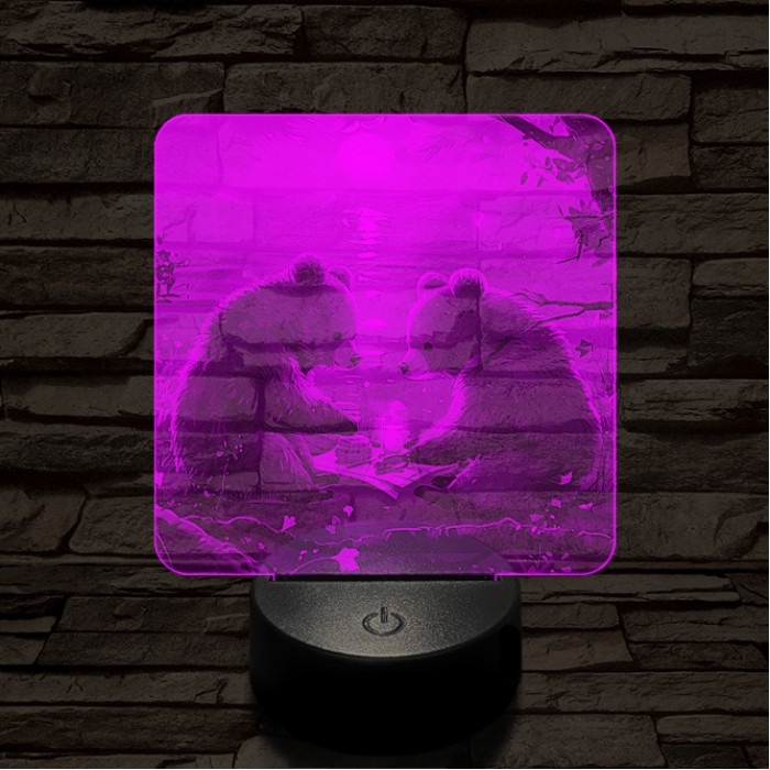 Maci piknik 7 színű valósághű 3D led lámpa