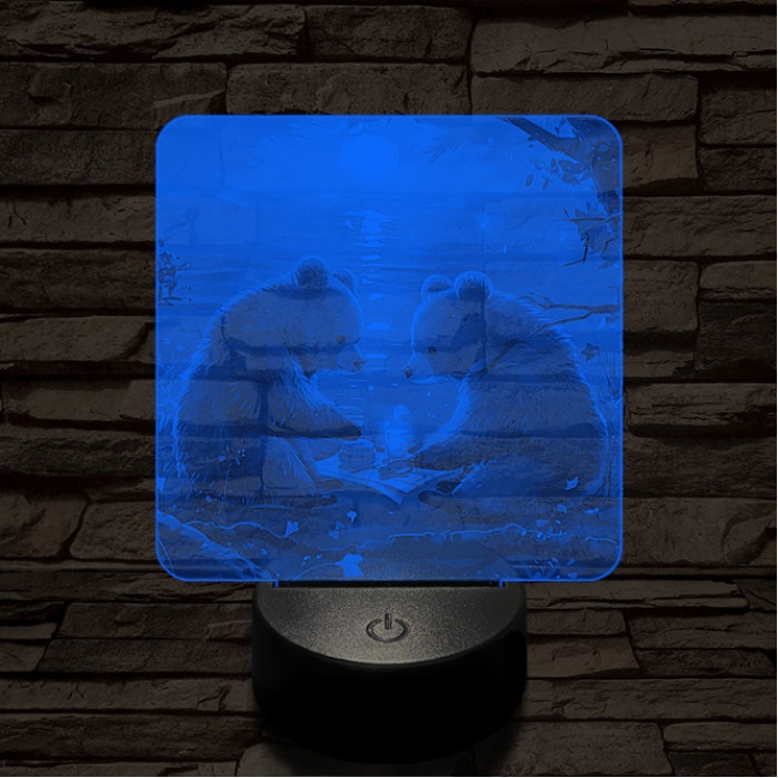 Maci piknik 7 színű valósághű 3D led lámpa