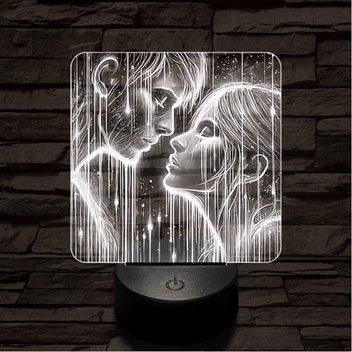 Fény szerelem  7 színű valósághű 3D led lámpa