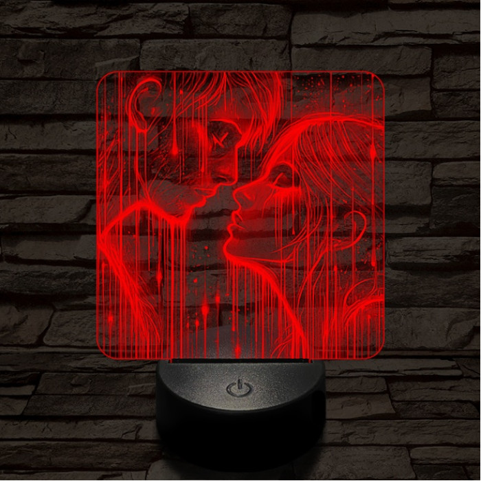 Fény szerelem  7 színű valósághű 3D led lámpa