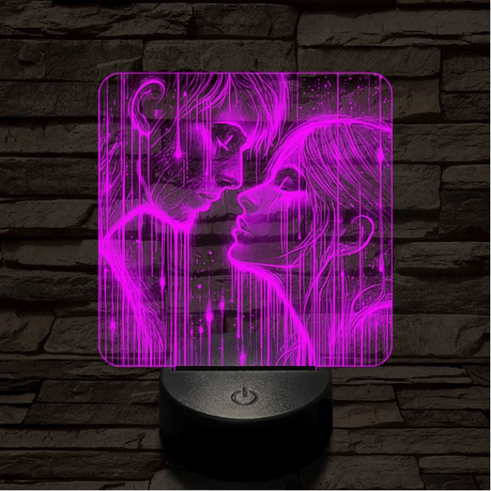 Fény szerelem  7 színű valósághű 3D led lámpa