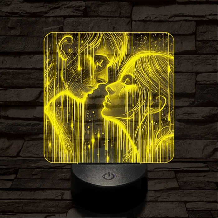 Fény szerelem  7 színű valósághű 3D led lámpa