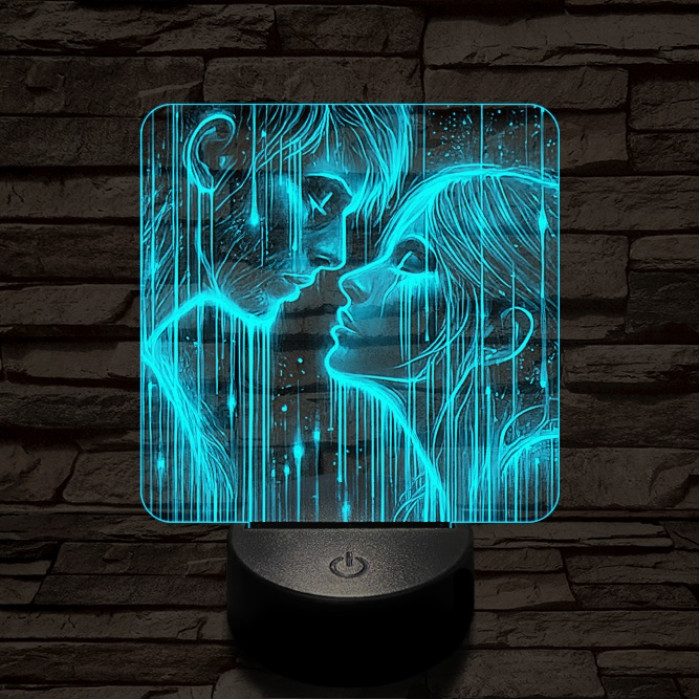 Fény szerelem  7 színű valósághű 3D led lámpa