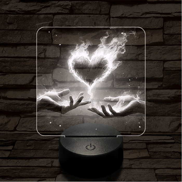 Perzselő szerelem  7 színű valósághű 3D led lámpa