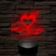 Perzselő szerelem  7 színű valósághű 3D led lámpa