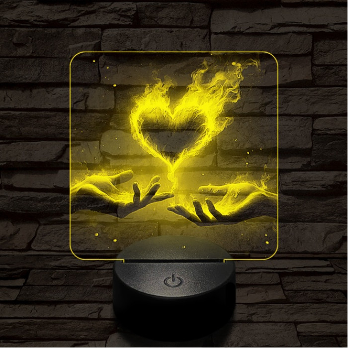 Perzselő szerelem  7 színű valósághű 3D led lámpa