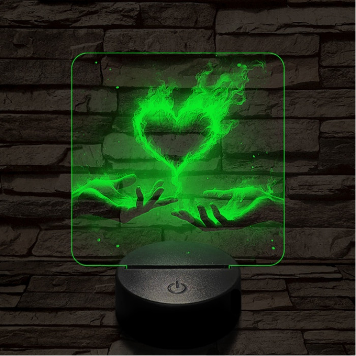 Perzselő szerelem  7 színű valósághű 3D led lámpa