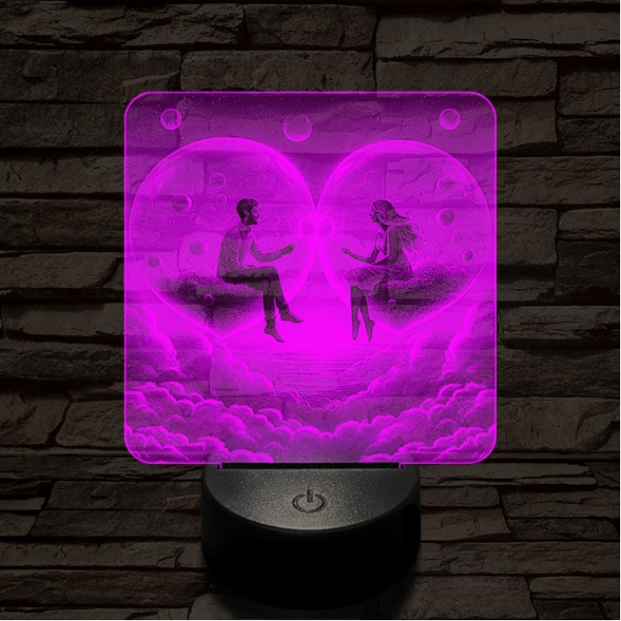 Szerelem buborék 7 színű valósághű 3D led lámpa