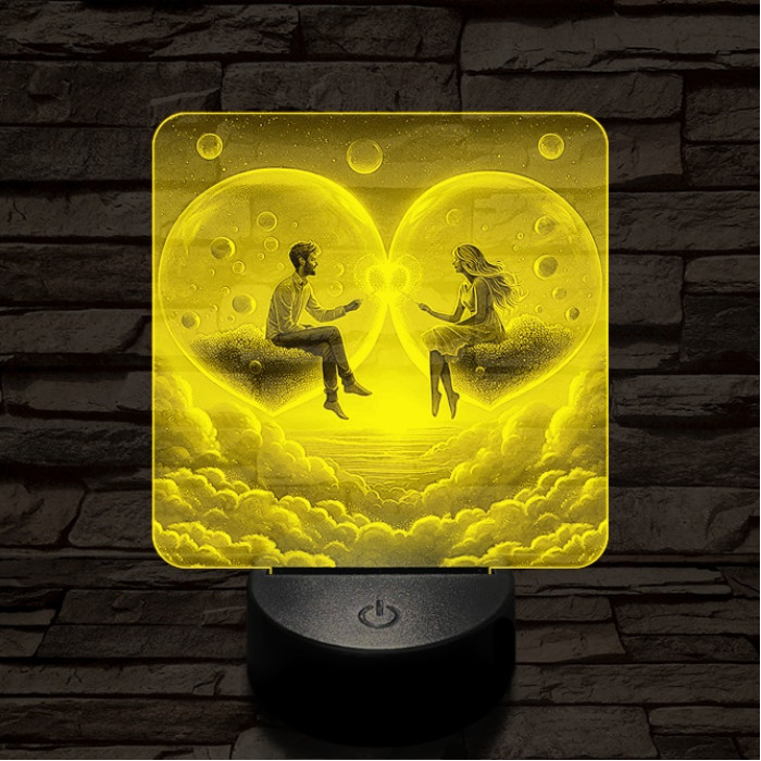 Szerelem buborék 7 színű valósághű 3D led lámpa