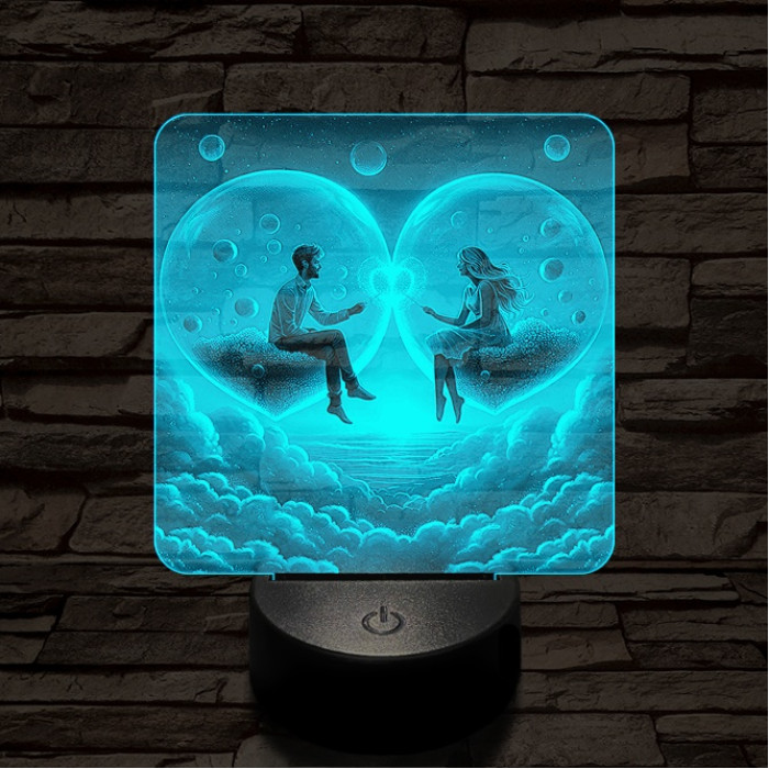 Szerelem buborék 7 színű valósághű 3D led lámpa