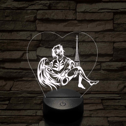 Párizsi Romantika – Szívben Ölelés – 7 színű, színváltós 3D LED lámpa