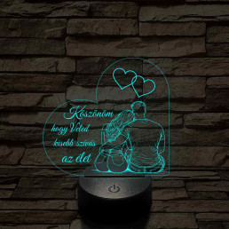 Veled könnyebb szívalakú – 7 színű, színváltós 3D LED lámpa