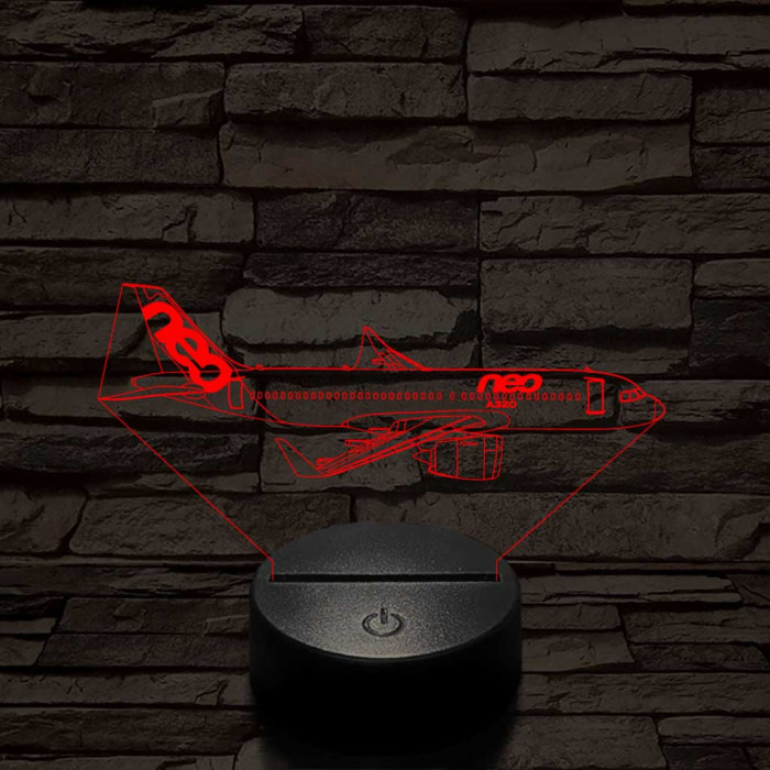 Airbus a320 neo 7 színű 3D led lámpa