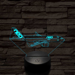 Airbus a320 neo 7 színű 3D led lámpa
