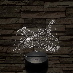 Harci vadászgép 7 színű 3D led lámpa