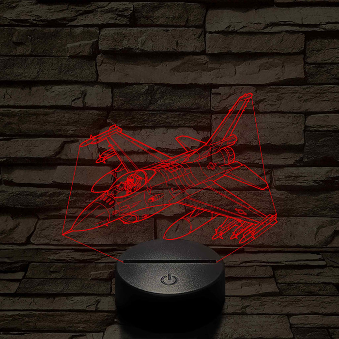 Harci vadászgép 7 színű 3D led lámpa