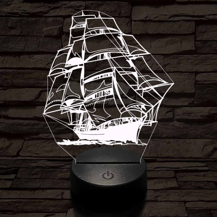 Fregatt 7 színű 3D led lámpa