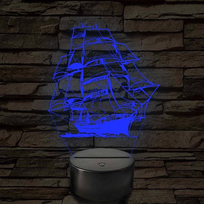 Fregatt 7 színű 3D led lámpa