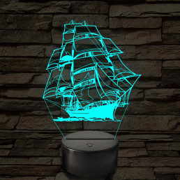 Fregatt 7 színű 3D led lámpa